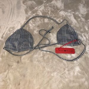 NWT plaid bikini swimsuit top